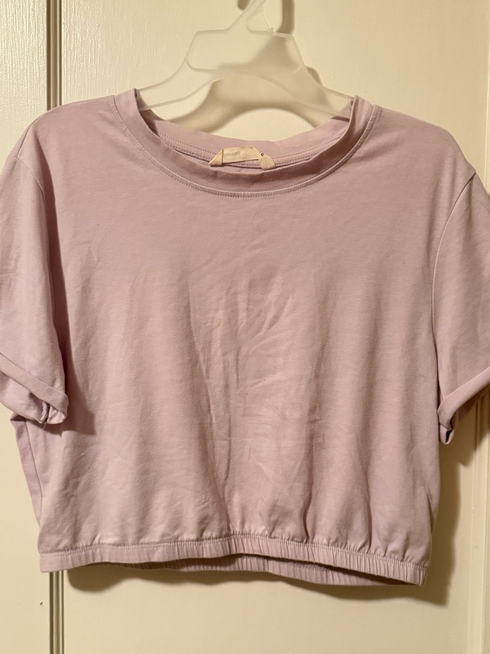 Bluenotes Lavender Cropped Short Sleeve Tee